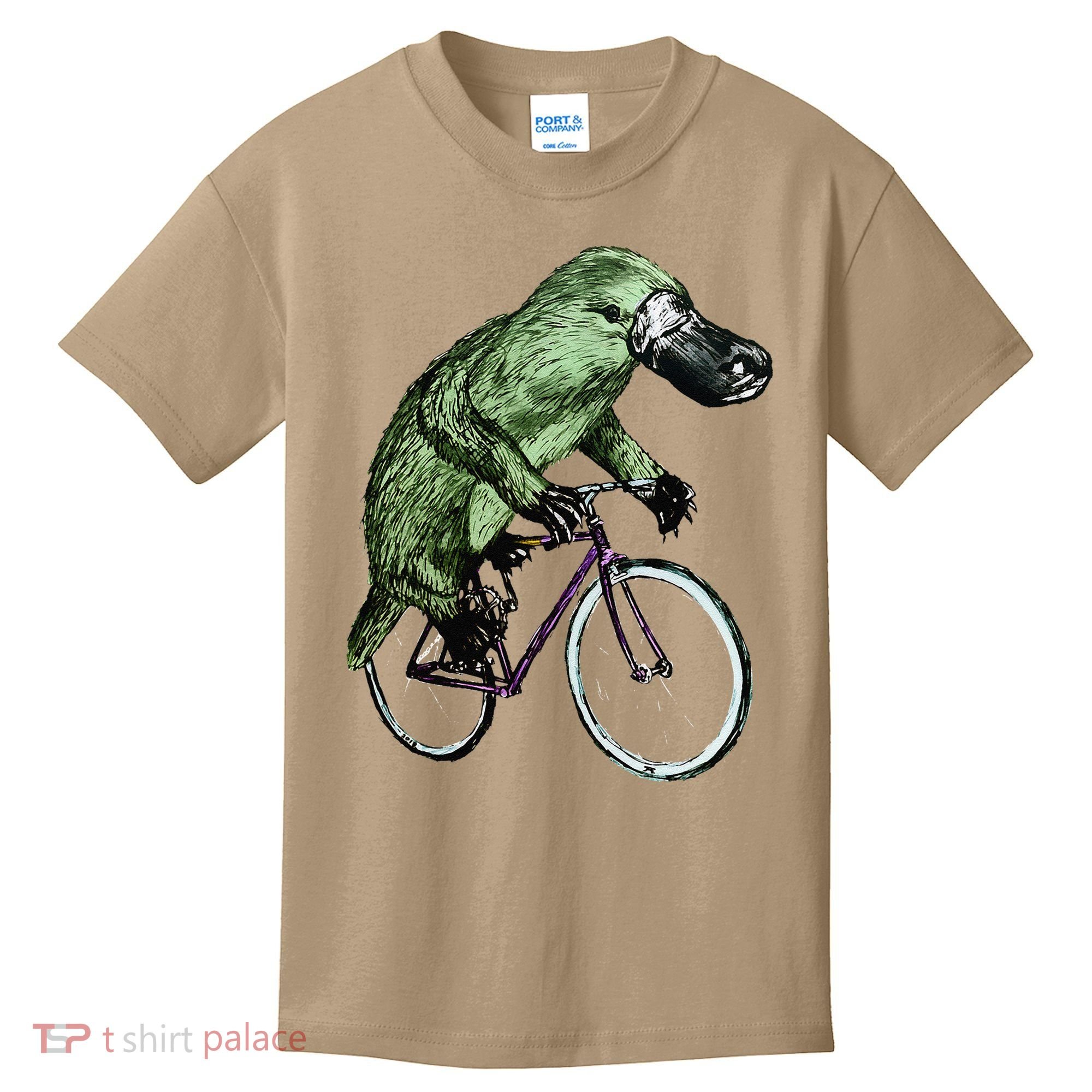 Platypus Cycling Funny Platypus Lover Platypus Bicycle Kids T-Shirt