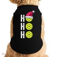 Pickleball Christmas Funny Santa Hat Holiday Ho Ho Ho Gift TShirt Doggie Tank thumb 0