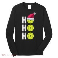 Pickleball Christmas Funny Santa Hat Holiday Ho Ho Ho Gift TShirt Long Sleeve Shirt thumb 0