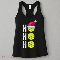Pickleball Christmas Funny Santa Hat Holiday Ho Ho Ho Gift TShirt Women's Tank Top thumb 3