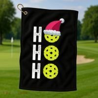 Pickleball Christmas Funny Santa Hat Holiday Ho Ho Ho Gift TShirt Golf Towel thumb 1