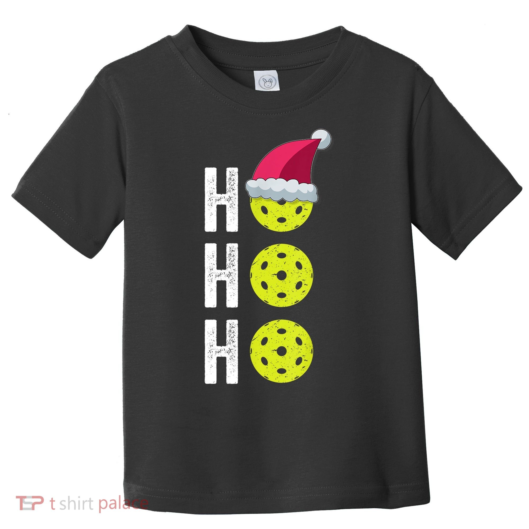 Pickleball Christmas Funny Santa Hat Holiday Ho Ho Ho Gift TShirt Toddler T-Shirt