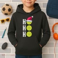 Pickleball Christmas Funny Santa Hat Holiday Ho Ho Ho Gift TShirt Kids Hoodie thumb 2