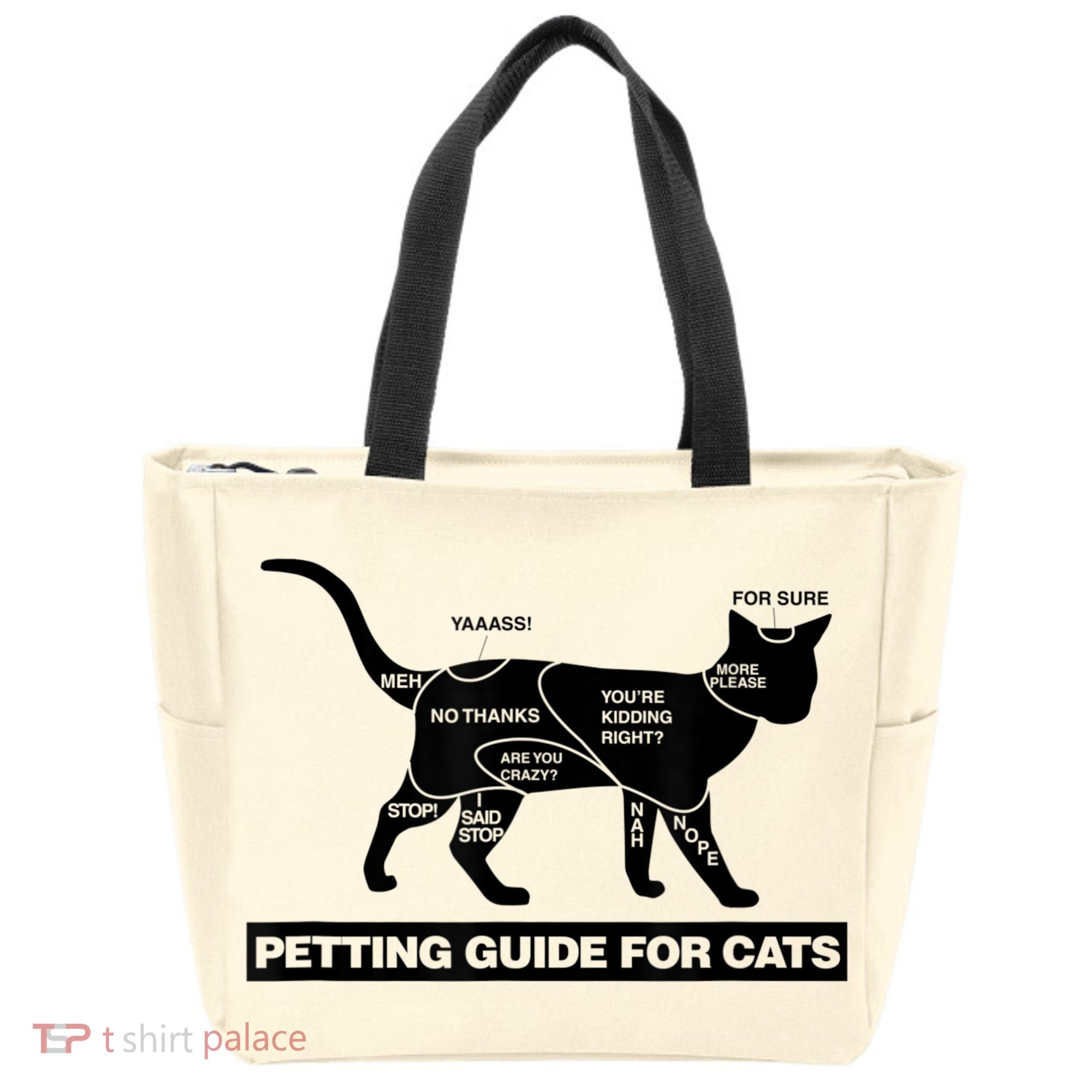 Petting Chart For A Cat Funny How To Pet A Cat Meme Tote Bag