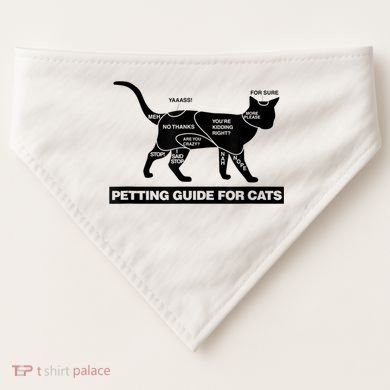 Petting Chart For A Cat Funny How To Pet A Cat Meme USA-Made Doggie Bandana