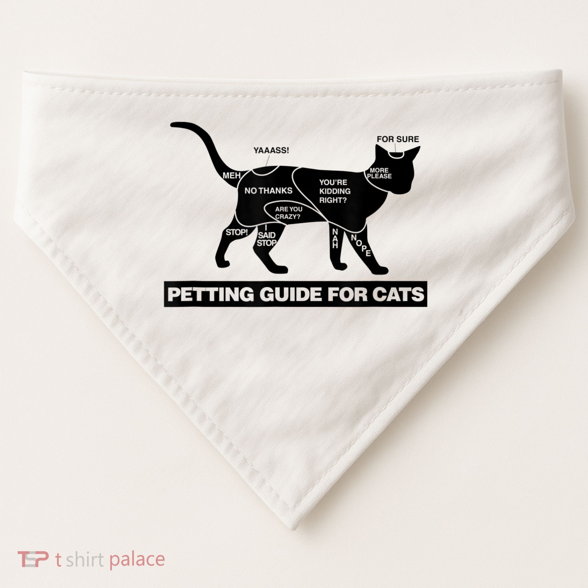 Petting Chart For A Cat Funny How To Pet A Cat Meme USA-Made Doggie Bandana