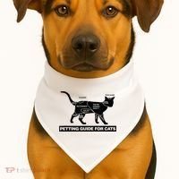 Petting Chart For A Cat Funny How To Pet A Cat Meme USA-Made Doggie Bandana thumb 1