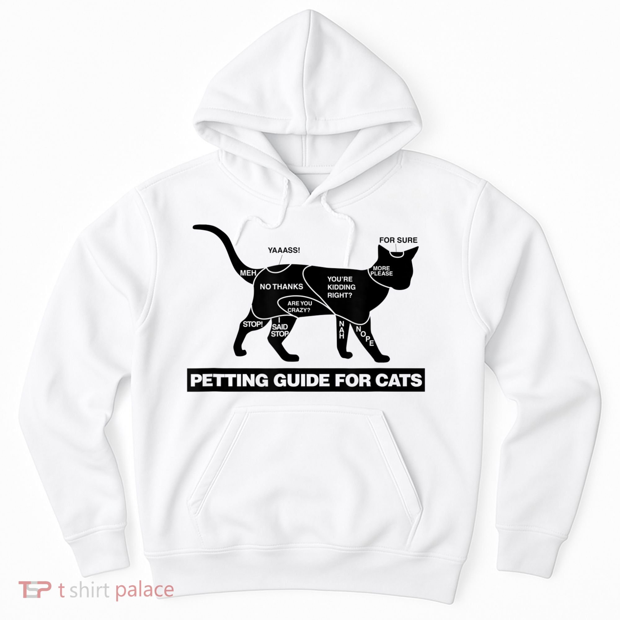Petting Chart For A Cat Funny How To Pet A Cat Meme Hoodie