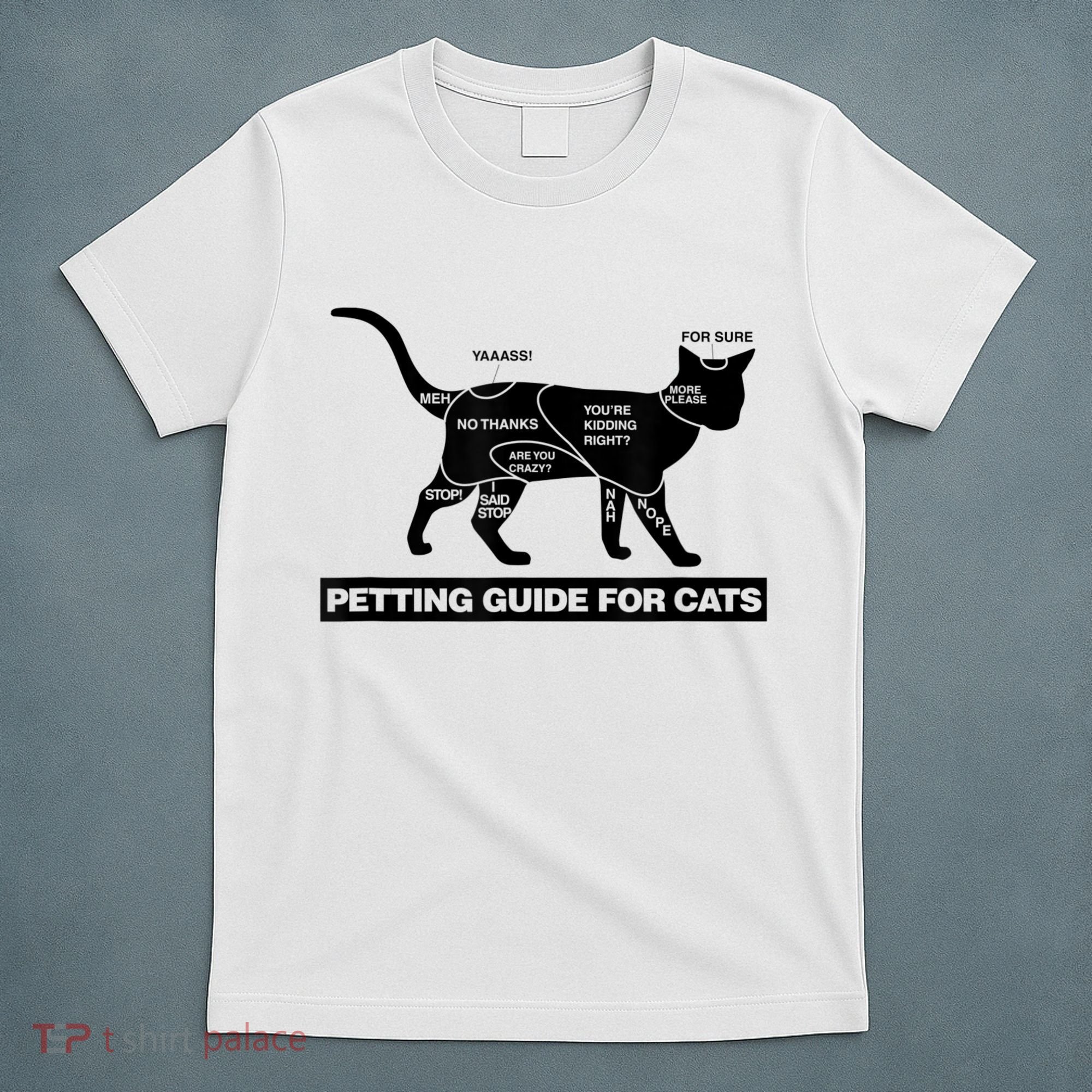 Petting Chart For A Cat Funny How To Pet A Cat Meme T-Shirt