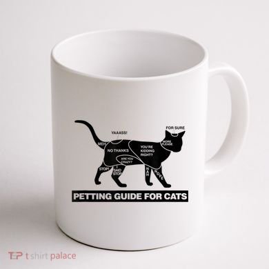 Petting Chart For A Cat Funny How To Pet A Cat Meme Coffee Mug back