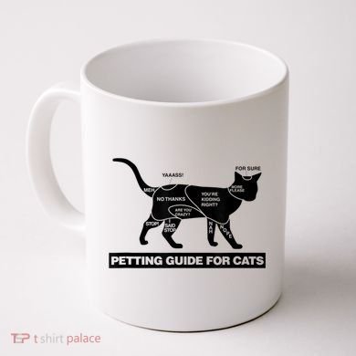 Petting Chart For A Cat Funny How To Pet A Cat Meme Coffee Mug