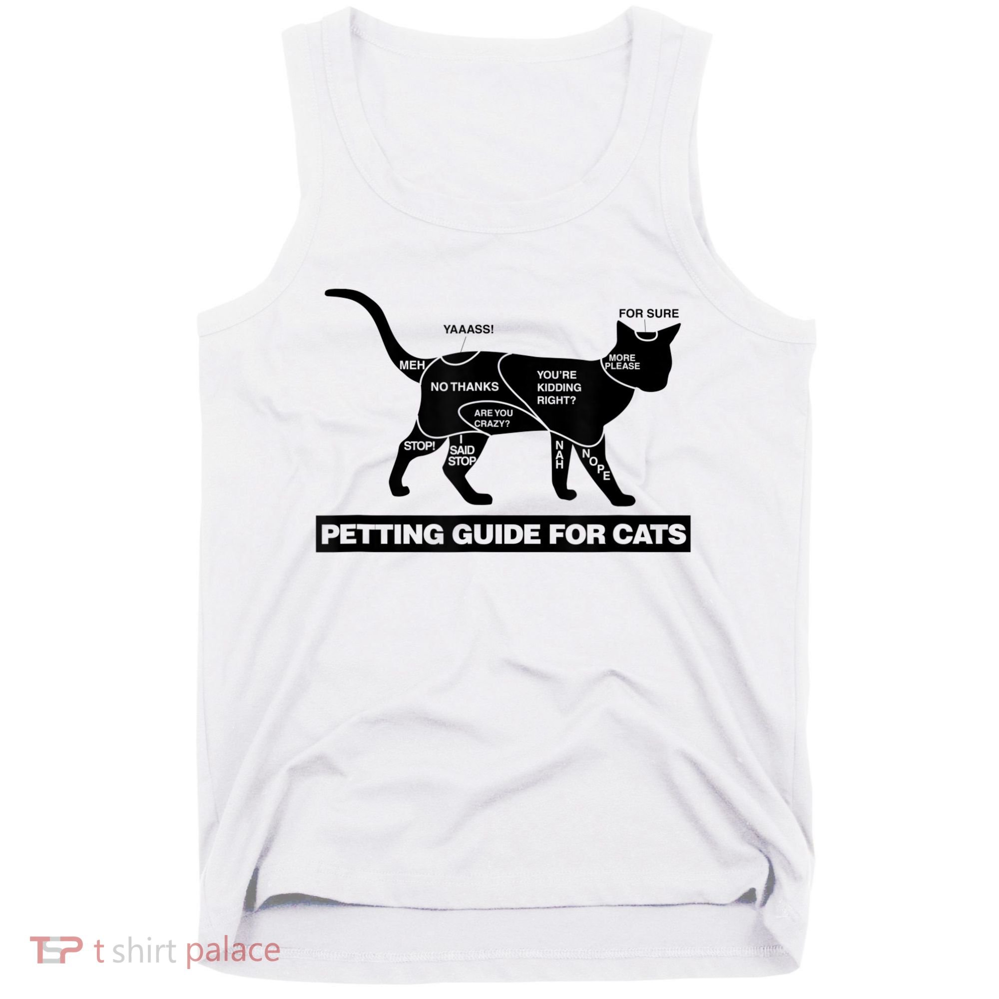 Petting Chart For A Cat Funny How To Pet A Cat Meme Tank Top