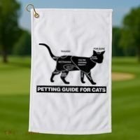 Petting Chart For A Cat Funny How To Pet A Cat Meme Golf Towel thumb 1
