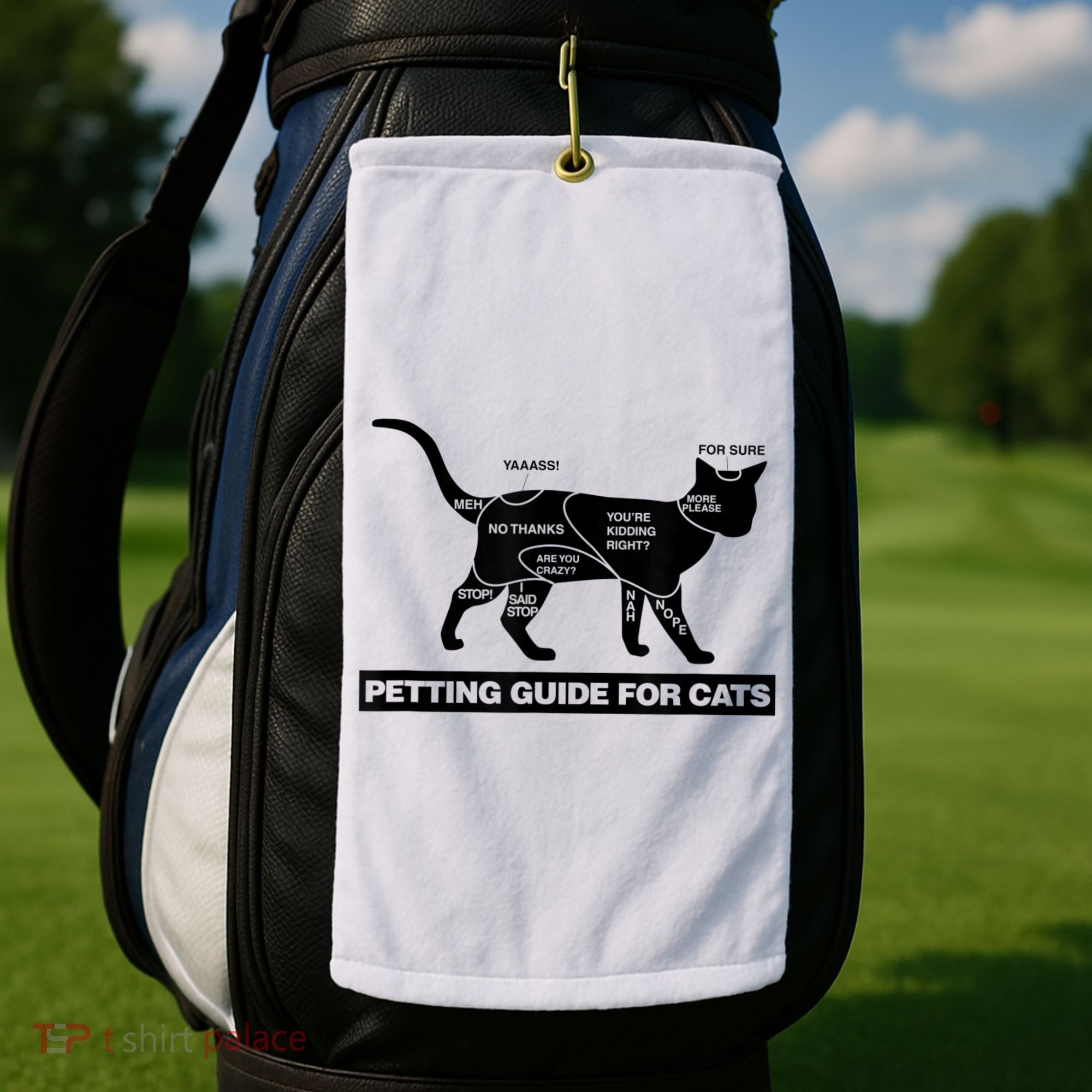 Petting Chart For A Cat Funny How To Pet A Cat Meme Golf Towel