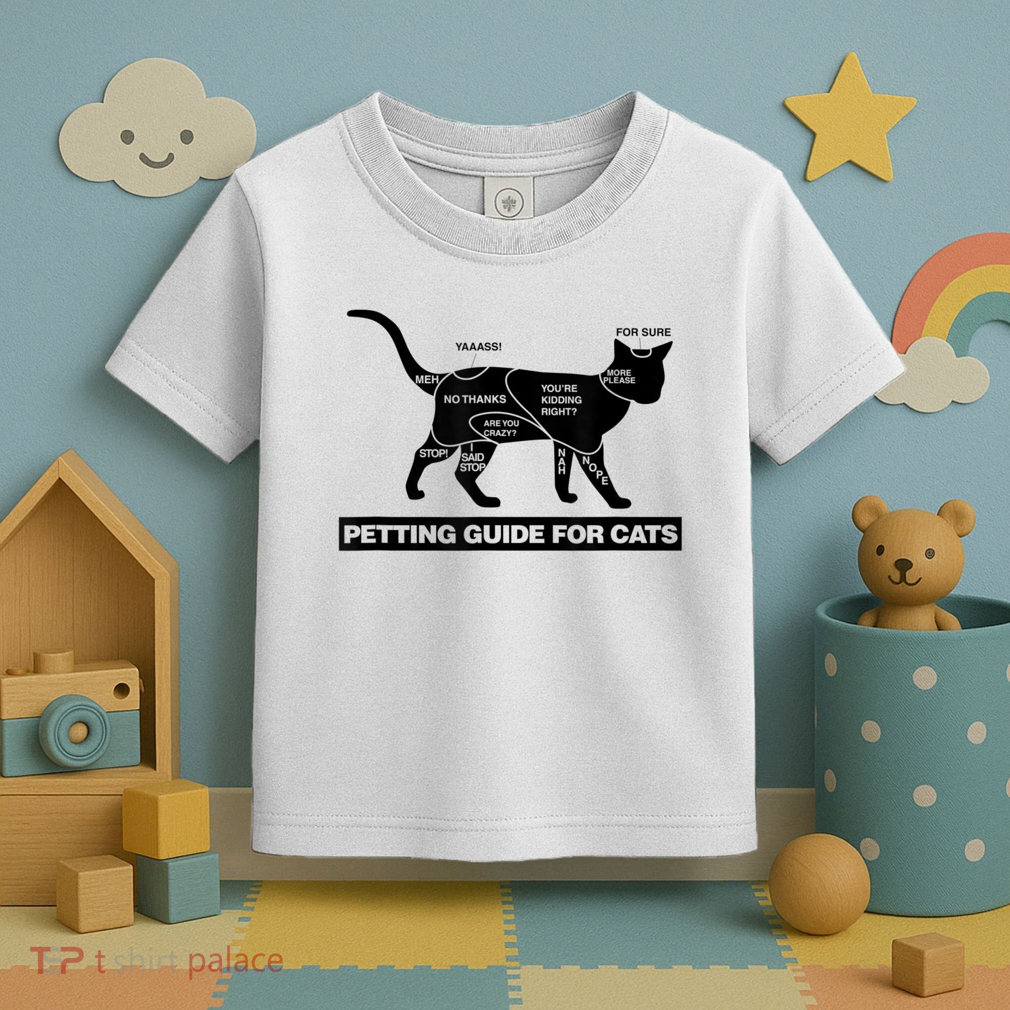 Petting Chart For A Cat Funny How To Pet A Cat Meme Toddler T-Shirt