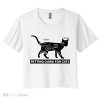 Petting Chart For A Cat Funny How To Pet A Cat Meme Women's Crop Top Tee thumb 0