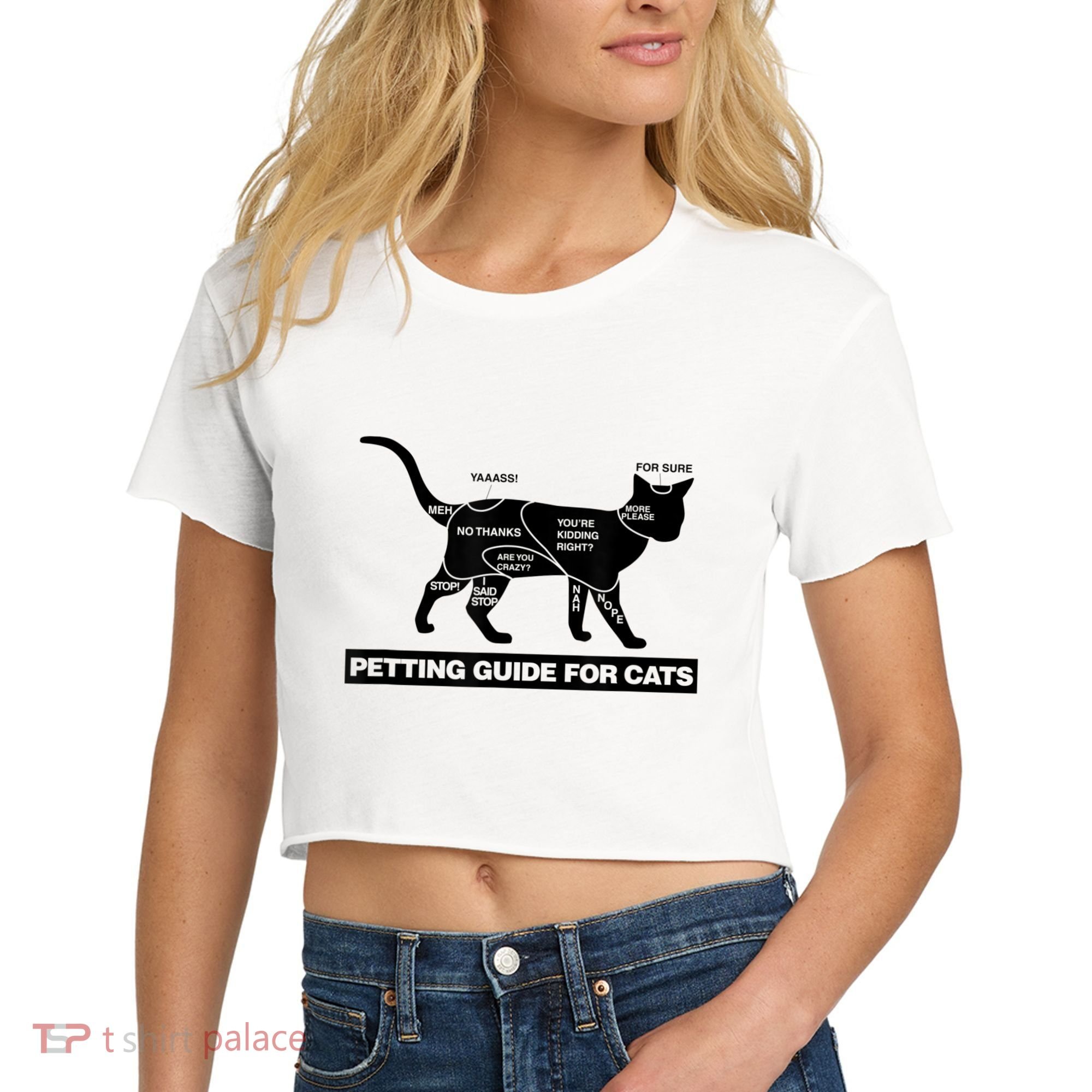 Petting Chart For A Cat Funny How To Pet A Cat Meme Women's Crop Top Tee
