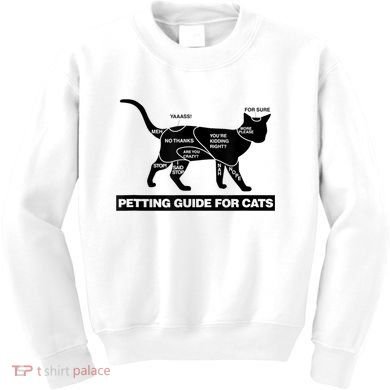 Petting Chart For A Cat Funny How To Pet A Cat Meme Kids Sweatshirt