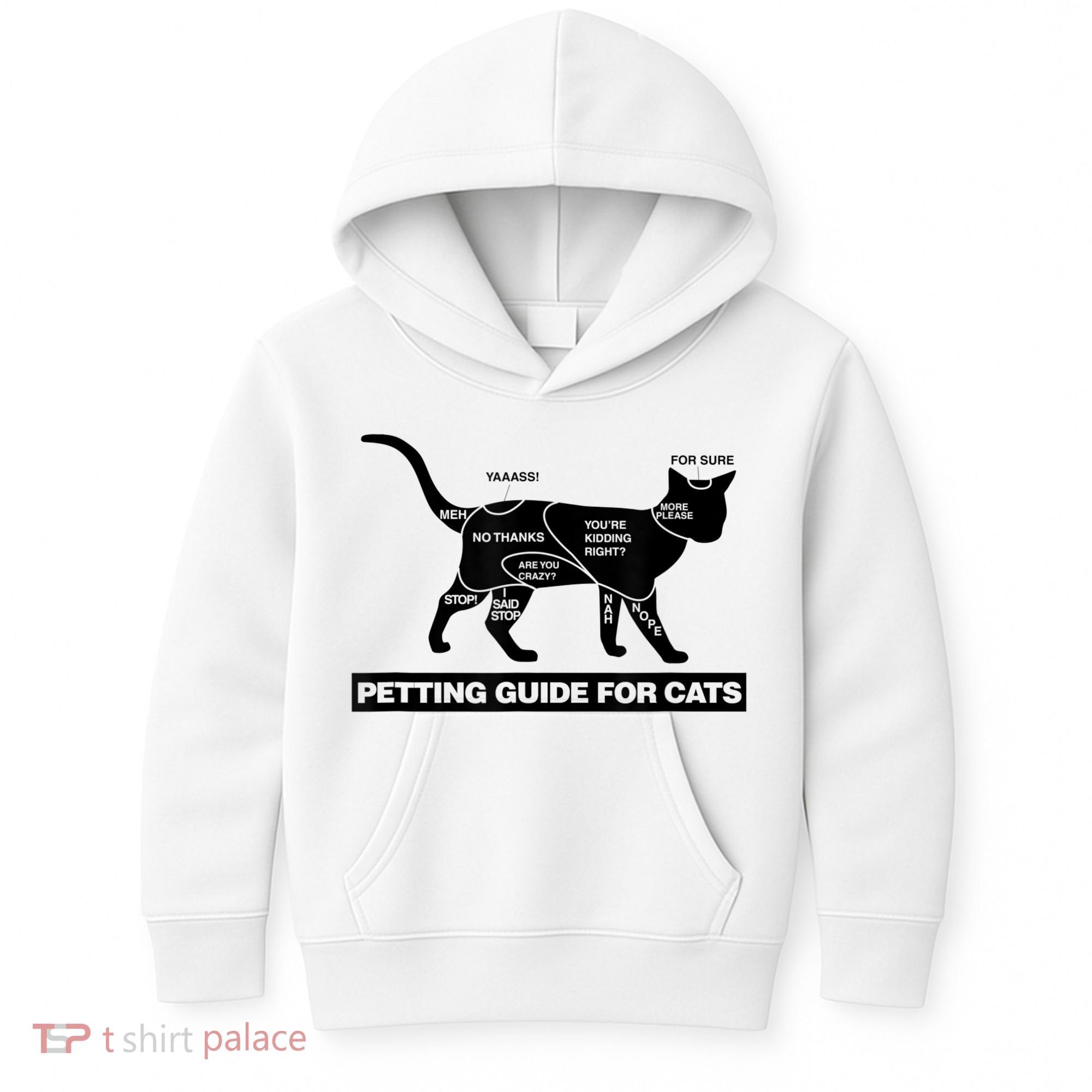 Petting Chart For A Cat Funny How To Pet A Cat Meme Kids Hoodie