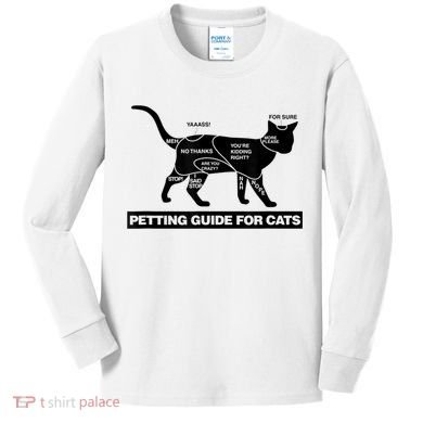 Petting Chart For A Cat Funny How To Pet A Cat Meme Kids Long Sleeve Shirt