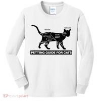 Petting Chart For A Cat Funny How To Pet A Cat Meme Kids Long Sleeve Shirt thumb 0