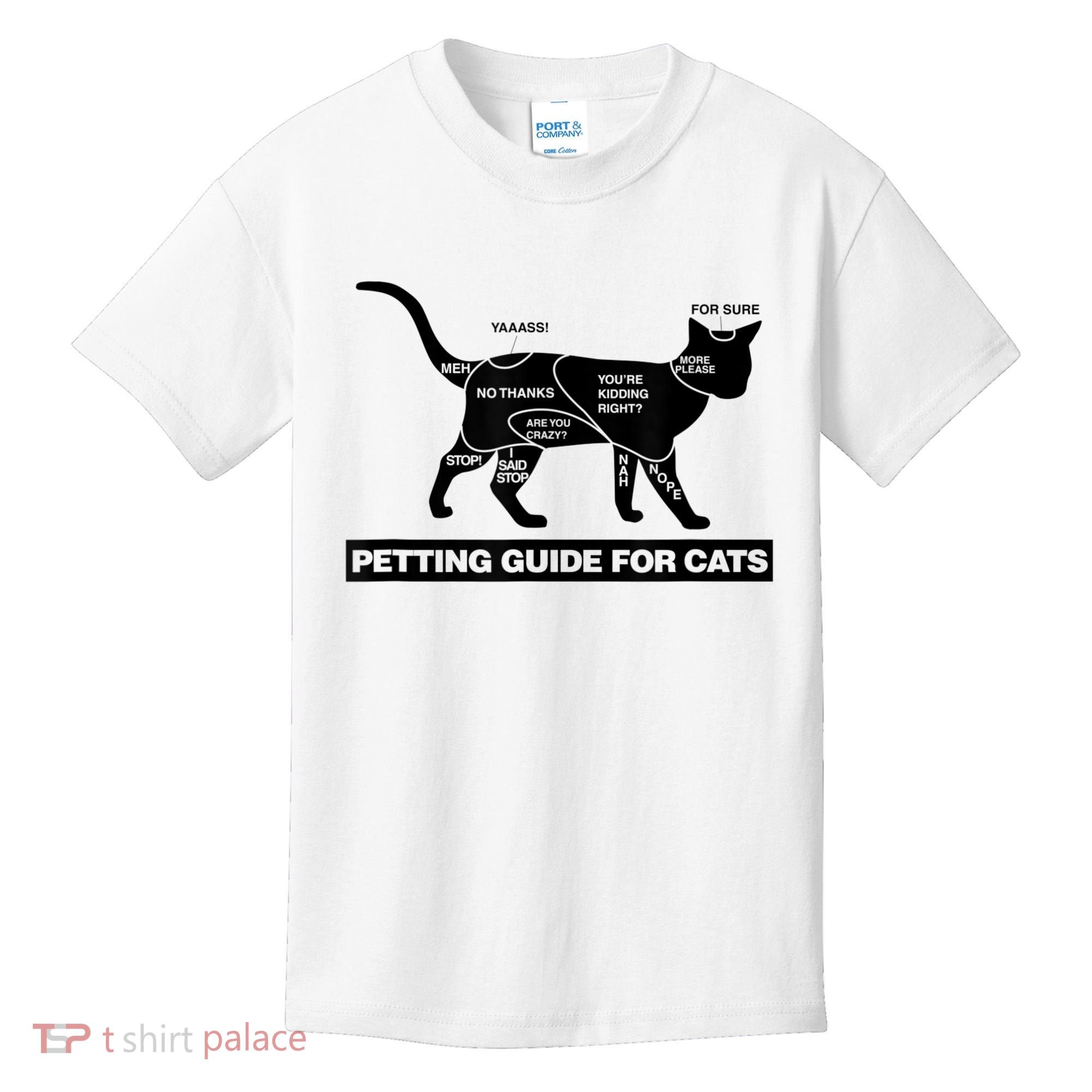 Petting Chart For A Cat Funny How To Pet A Cat Meme Kids T-Shirt