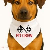 Pit Crew For Racing Car Parties USA-Made Doggie Bandana thumb 1