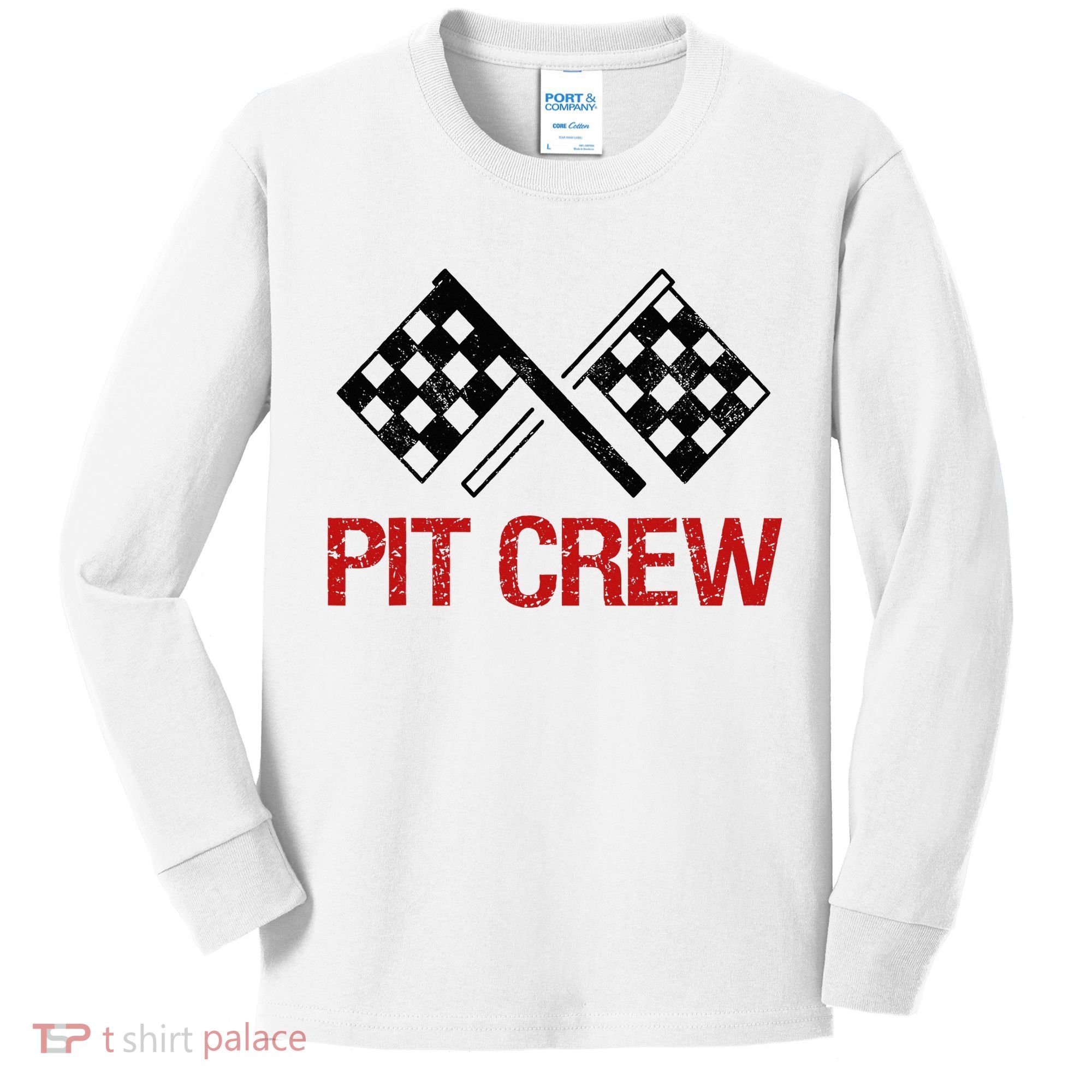 Pit Crew For Racing Car Parties Kids Long Sleeve Shirt