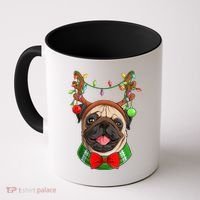 Pug Christmas Festive Cute Coffee Mug thumb 0