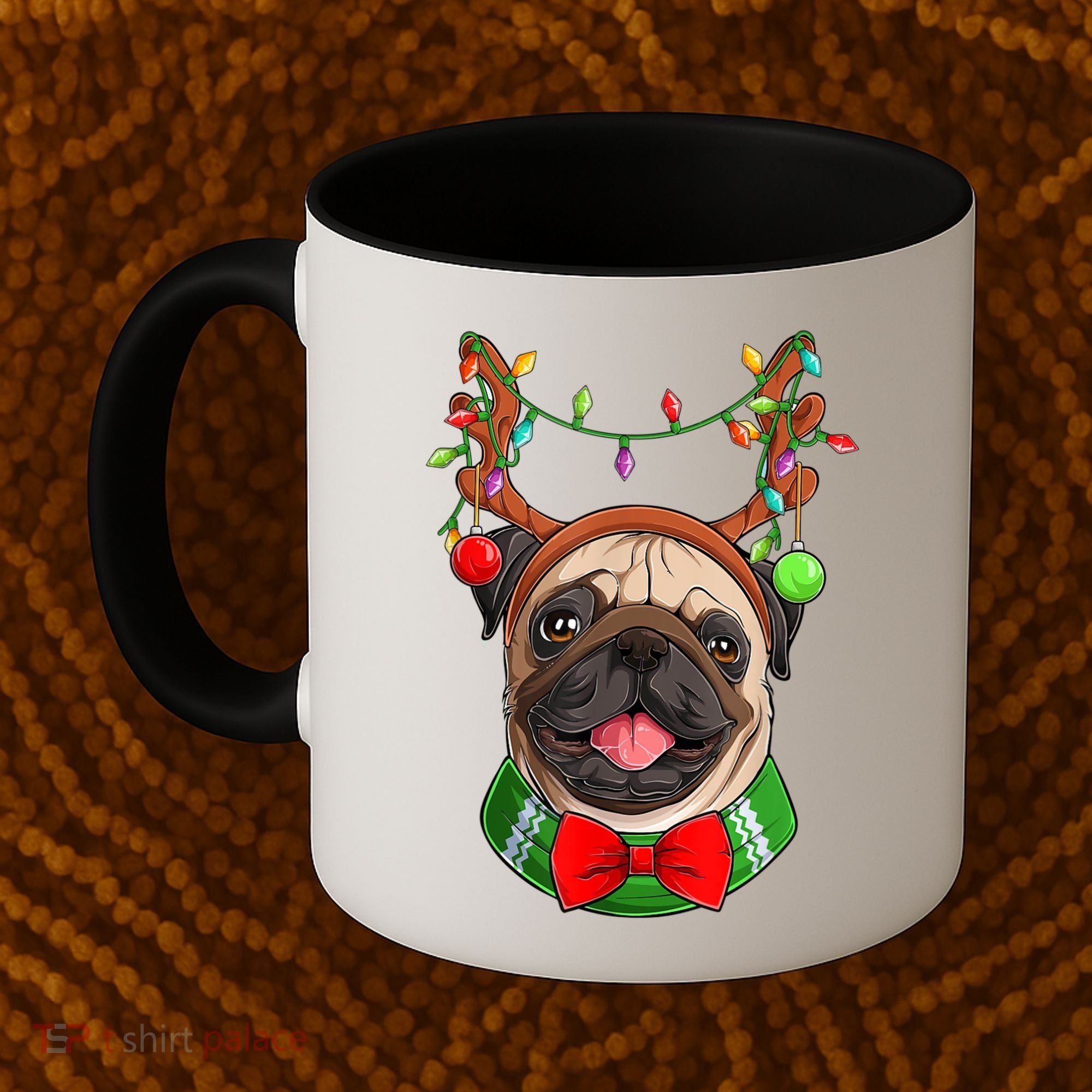 Pug Christmas Festive Cute Coffee Mug