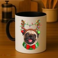 Pug Christmas Festive Cute Coffee Mug thumb 4