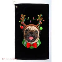 Pug Christmas Festive Cute Golf Towel thumb 0