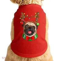 Pug Christmas Festive Cute Doggie Tank thumb 0