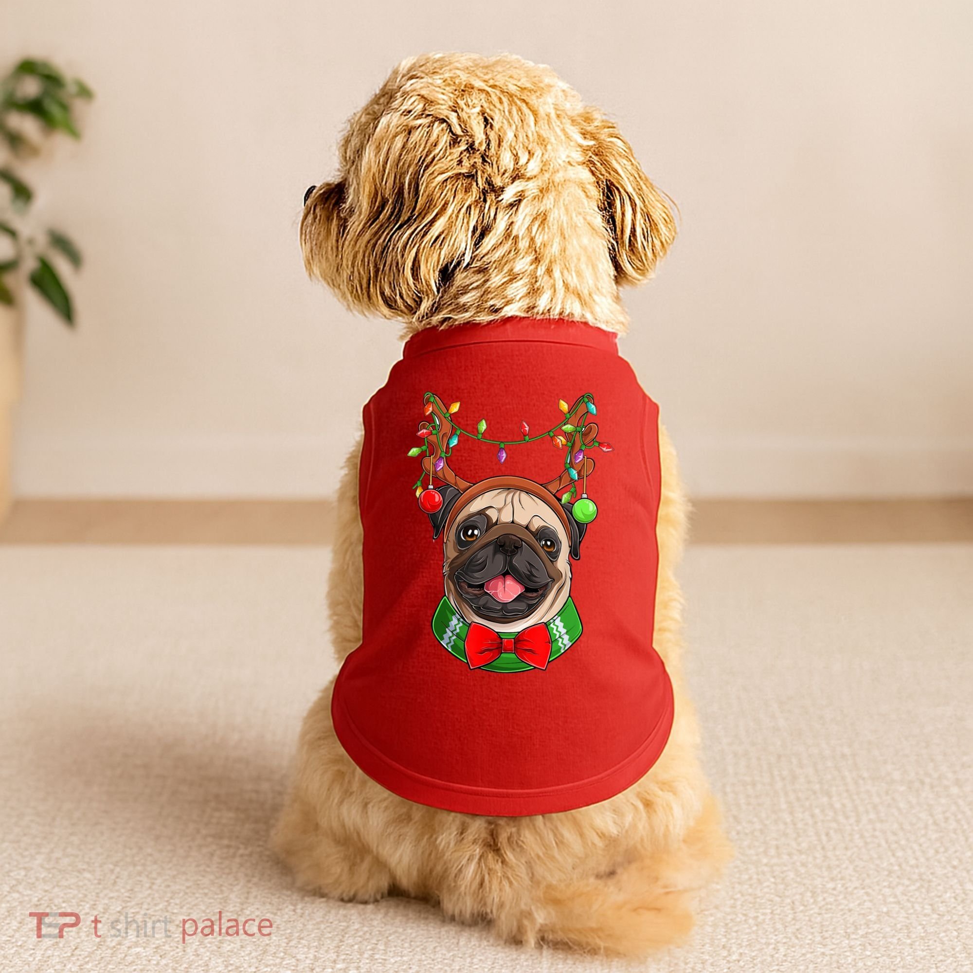 Pug Christmas Festive Cute Doggie Tank