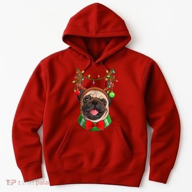 Pug Christmas Festive Cute Hoodie