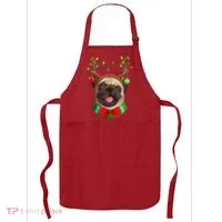 Pug Christmas Festive Cute Apron thumb 0