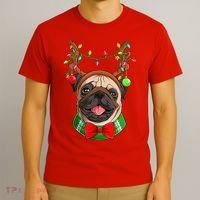 Pug Christmas Festive Cute T-Shirt thumb 3