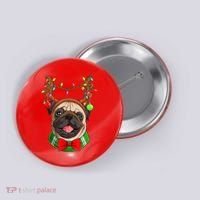 Pug Christmas Festive Cute Button thumb 0