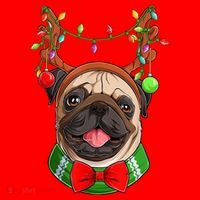 Pug Christmas Festive Cute Coaster thumb 2