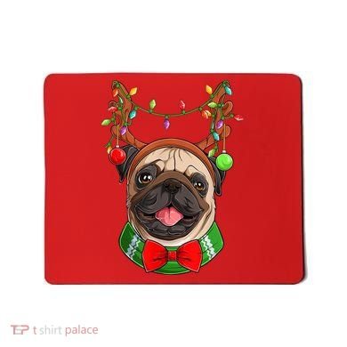 Pug Christmas Festive Cute Mousepad