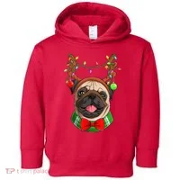 Pug Christmas Festive Cute Toddler Hoodie thumb 0