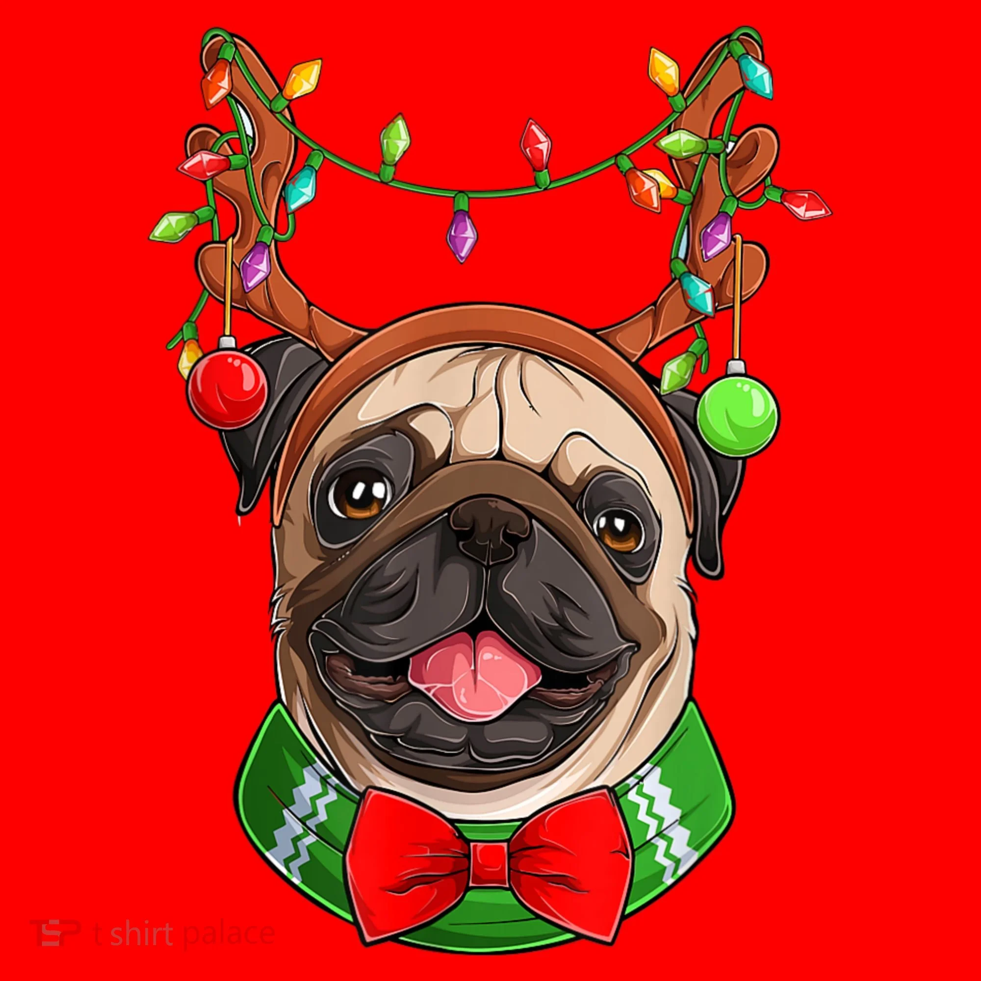 Pug Christmas Festive Cute Toddler Hoodie