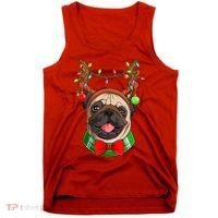 Pug Christmas Festive Cute Tank Top thumb 0