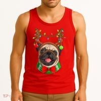Pug Christmas Festive Cute Tank Top thumb 3