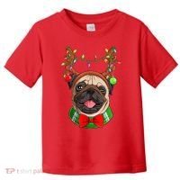 Pug Christmas Festive Cute Toddler T-Shirt thumb 0