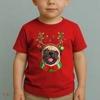 Pug Christmas Festive Cute Toddler T-Shirt thumb 2