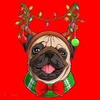 Pug Christmas Festive Cute Toddler T-Shirt thumb 4