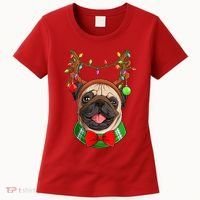 Pug Christmas Festive Cute Women's T-Shirt thumb 0