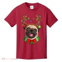 Pug Christmas Festive Cute Kids T-Shirt thumb 0