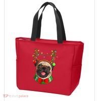 Pug Christmas Festive Cute Tote Bag thumb 3